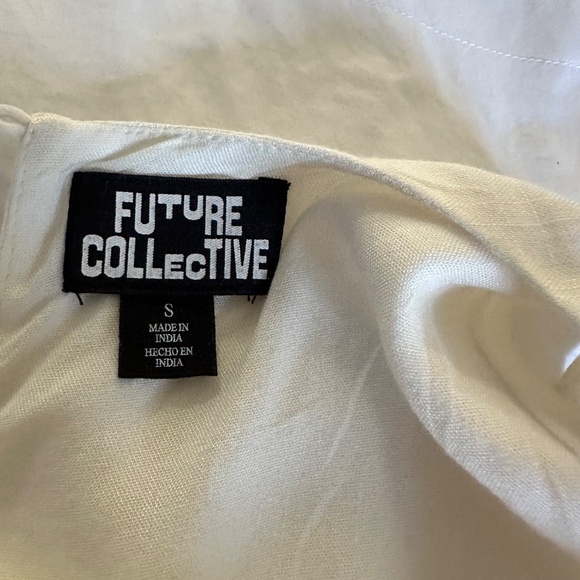 White side tie eyelet tank top size small - Picture 5 of 5